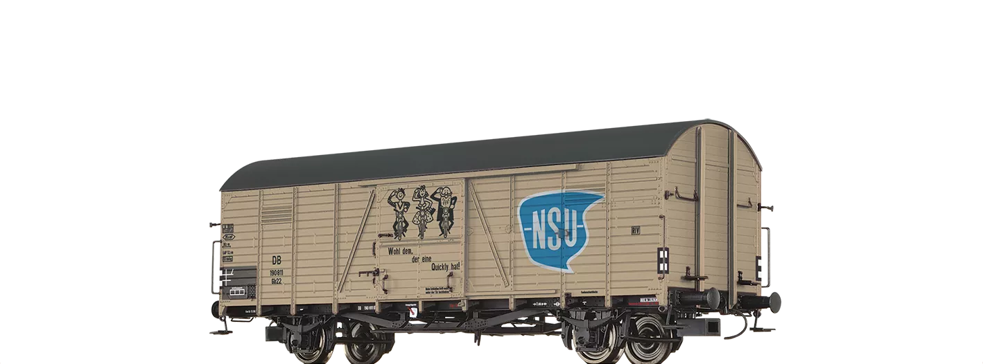 BRAWA Article #50471 HO Scale Covered Freight Wagon Glr 23 "NSU" of the DB, epoch III