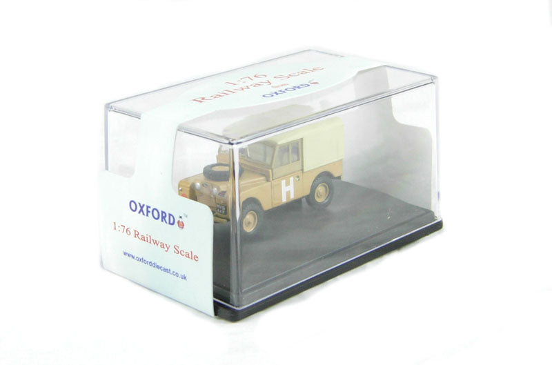 Oxford Diecast 76LAN188002 Land Rover Series 1 88" Canvas Top in "Sand / Military" livery. OO Gauge (1:76 Scale)