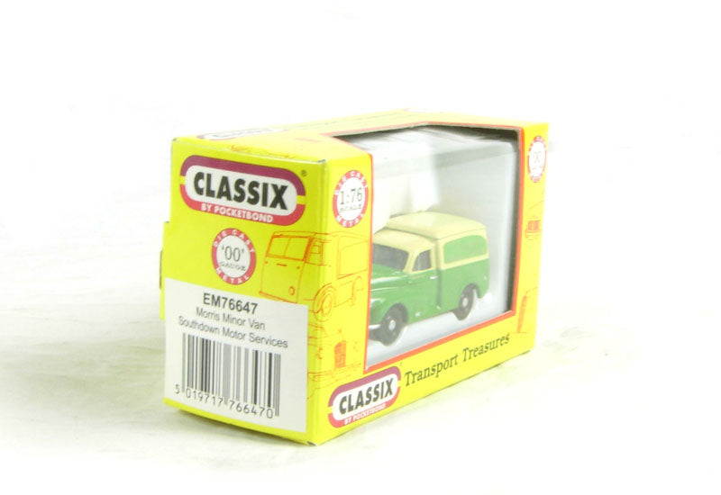 Pocketbond "Classix" EM76647 Morris Minor Van "Southdown Motor Services". OO Gauge (1:76 Scale)