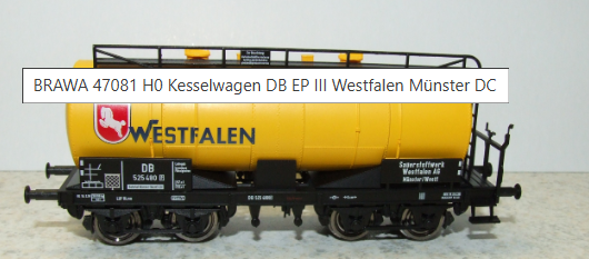 BRAWA 47081 H0 Kesselwagen DB EP III Westfalen Münster DC