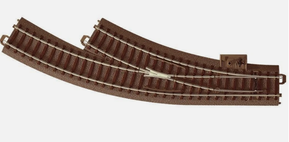 TriX 62672 Ho Scale Right Curved Manual Turnout C with Ballast