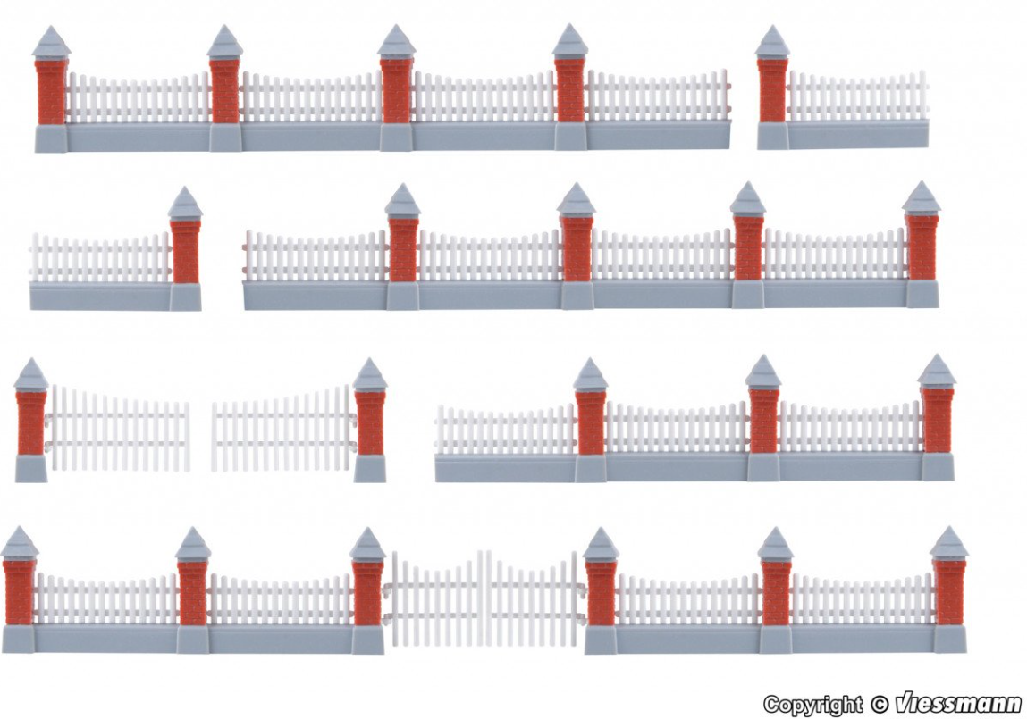 KIBRI 38630 H0 Wood paling fencing 77 cm
