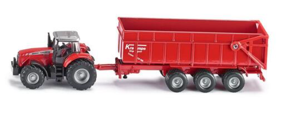 Siku 1844 - Massey Fergson Tractor with Trailer - 1:87 Scale