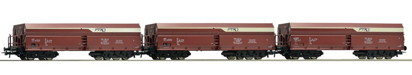 ROCO 67094 Set: 3 pieces. Self-unloading wagon, PTK Rybnik