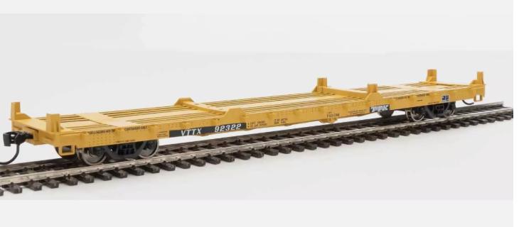 Walthers # 5385 60' PS Flatcar TTX VTTX 92297 20' & 40' container wagon H0 Scale - Containers extra
