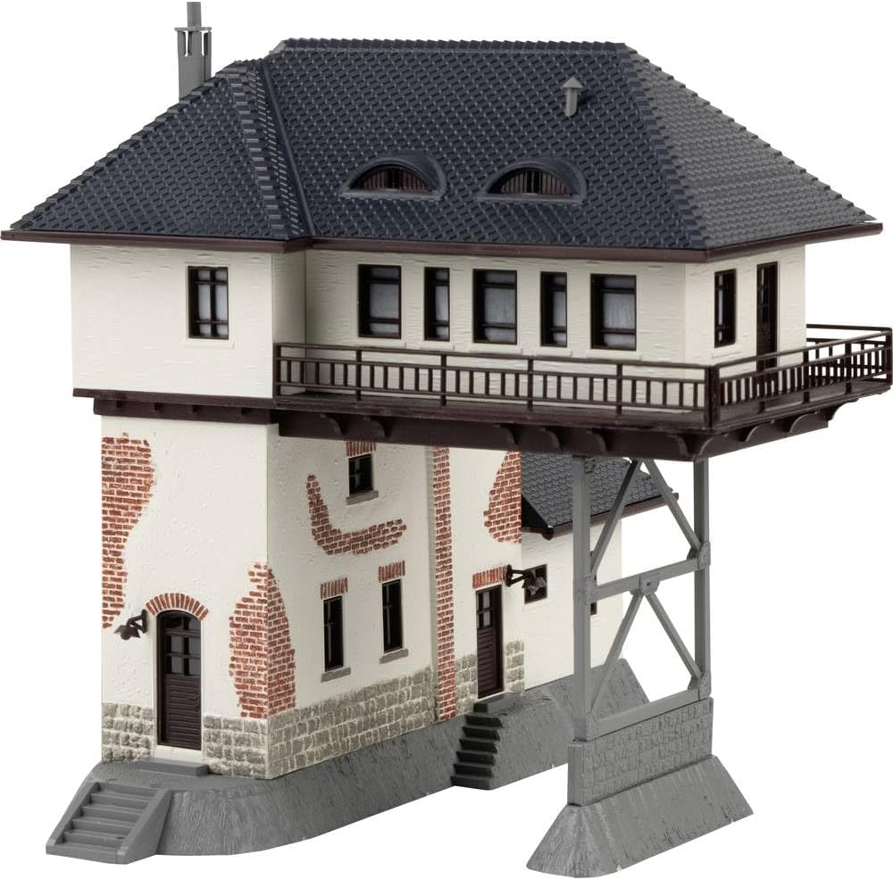 Faller 120108 H0 Gauge Bridge Signal Box, 190 x 153 x 166 mm when assembled. Requires assembly & glue / cement