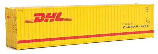 Walthers HO Scale 40' Hi-Cube Corrugated-Side Container - Assembled -- DHL (yellow, red)