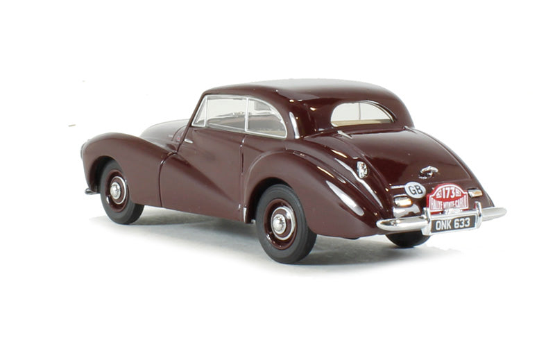 Oxford Diecast 43HT001 Healey Tickford in Maroon Monte Carlo 1953. O Gauge (1:43 Scale)
