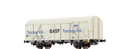 BRAWA Article #47276 HO Scale Covered Freight Wagon Gbs-uv 253 "BASF Trocken Eis" DB, epoch IV