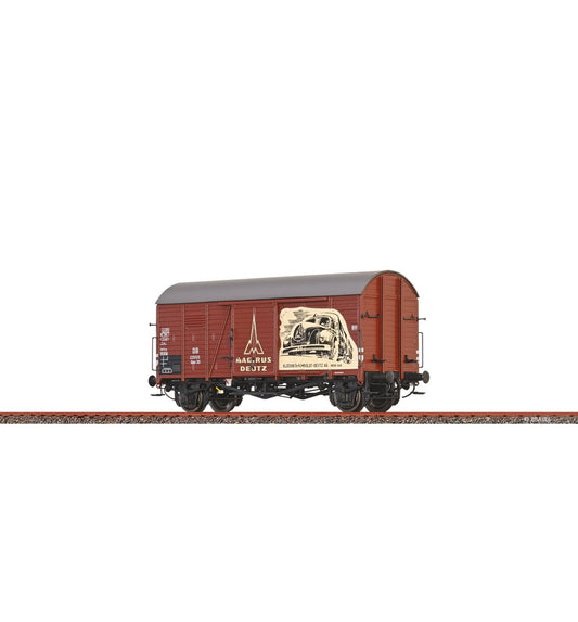 BRAWA Article #47983 HO Scale Covered Freight Wagon Oppeln "Magirus" DB, epoch III