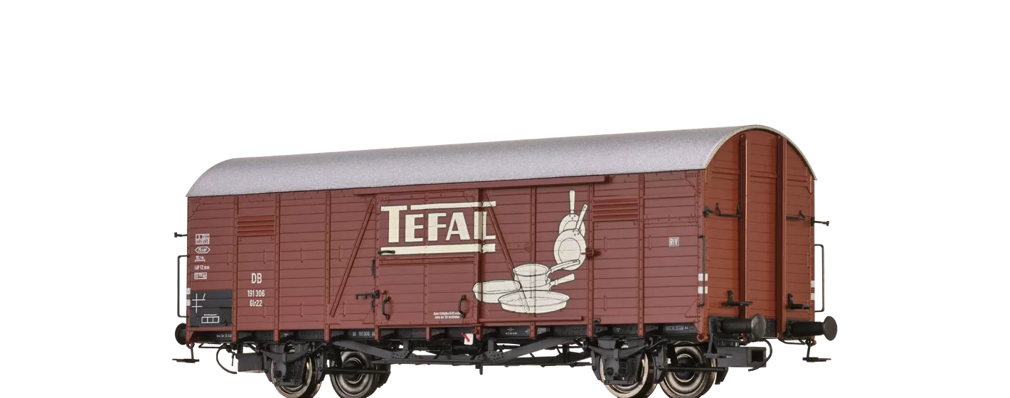 BRAWA Article #48740 HO Scale Covered Freight Wagon Glr 22 "Tefal" DB, Epoch III