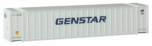 Part #8844 N Scale 48' Ribbed Side Container - Assembled - Genstar (white, blue)