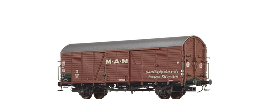 Brawa Article #50473 HO Scale Covered Freight Van Glr 23 'MAN', DB, Epoch III