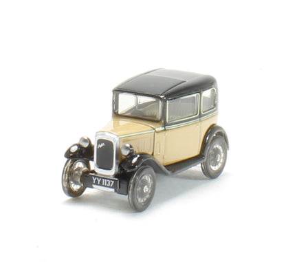 Oxford Diecast 76ASS001 Austin Seven Saloon RN in Fawn. 00 Gauge (1:76)