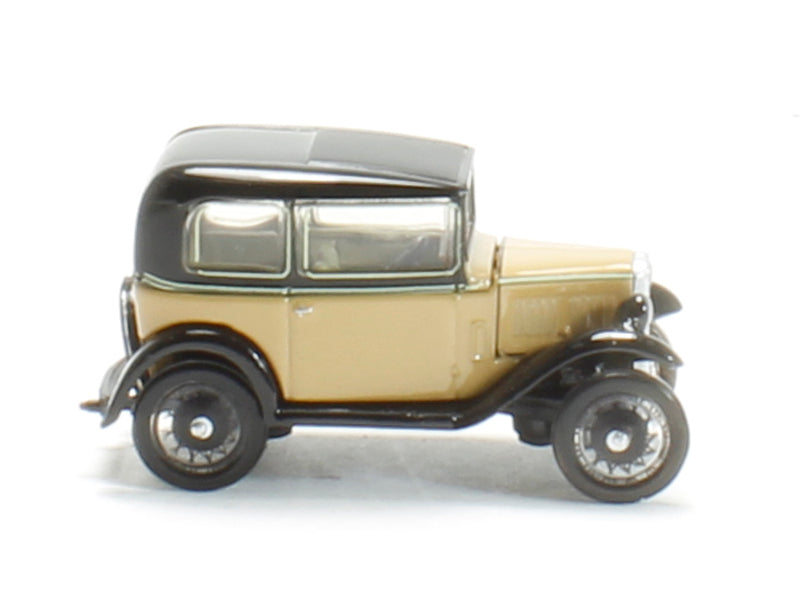 Oxford Diecast 76ASS001 Austin Seven Saloon RN in Fawn. 00 Gauge (1:76)