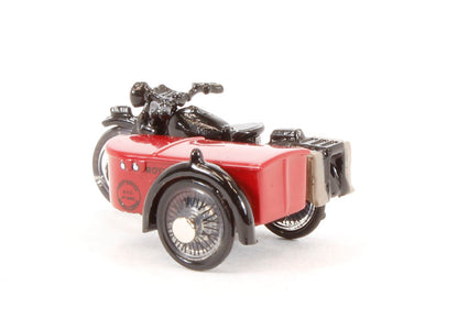 Oxford Diecast 76BSA003 BSA M20/WM20 Motorcycle and Sidecar 'Royal Mail', with early front forks (circa 1934-38). 00 Gauge (1:76)