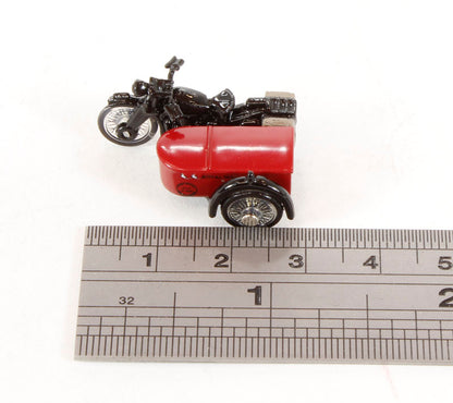 Oxford Diecast 76BSA003 BSA M20/WM20 Motorcycle and Sidecar 'Royal Mail', with early front forks (circa 1934-38). 00 Gauge (1:76)