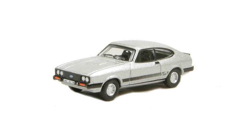 Oxford Diecast 76CAP001 Ford Capri Mk3 Strato Silver - Bodie (of "The Professionals"). 00 Gauge (1:76)