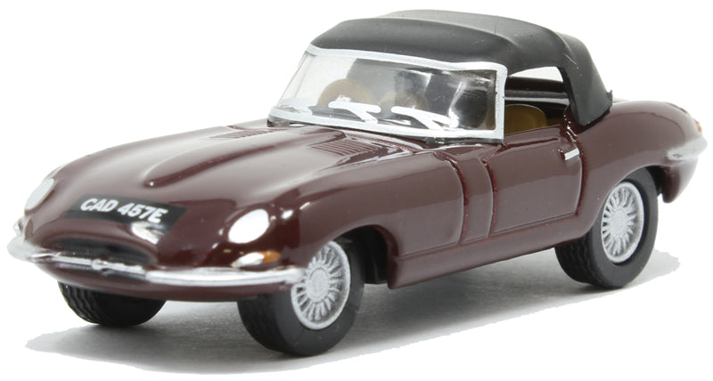 Oxford Diecast 76ETYP012 Jaguar E Type Soft Top Imperial Maroon. 00 Gauge (1:76)