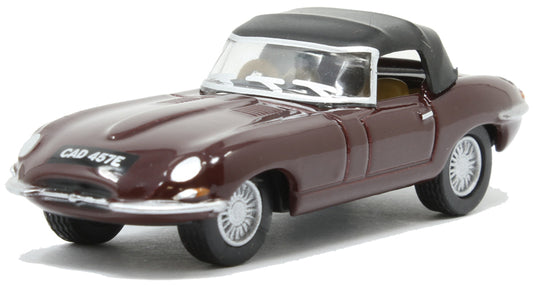 Oxford Diecast 76ETYP012 Jaguar E Type Soft Top Imperial Maroon. 00 Gauge (1:76)