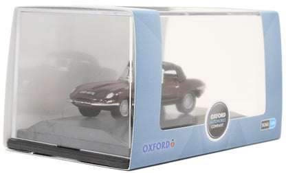 Oxford Diecast 76ETYP012 Jaguar E Type Soft Top Imperial Maroon. 00 Gauge (1:76)