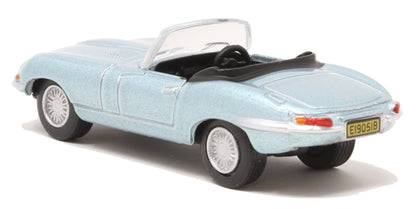 Oxford Diecast 76ETYP014 Jaguar E Type Silver Blue. 00 Gauge (1:76)