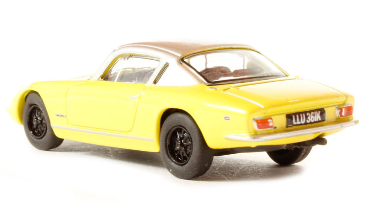 Oxford Diecast 76LE001 Lotus Elan Plus2 in Yellow / Silver. OO Gauge (1:76)
