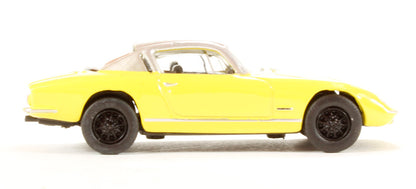 Oxford Diecast 76LE001 Lotus Elan Plus2 in Yellow / Silver. OO Gauge (1:76)