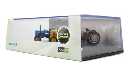 Oxford Diecast 76SET10A Fordson Tractor triple set in Blue, Yellow &amp; Grey variants OO Gauge (1:76 Scale).
