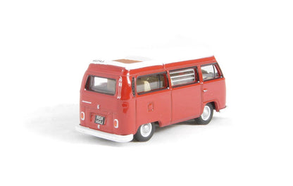 Oxford Diecast 76VW004 VW Camper in Senegal Red with White Roof OO Gauge (1:76 Scale)