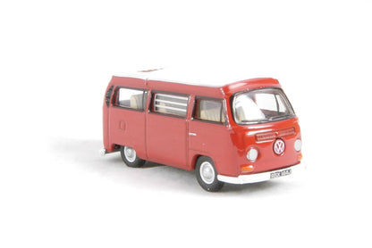 Oxford Diecast 76VW004 VW Camper in Senegal Red with White Roof OO Gauge (1:76 Scale)