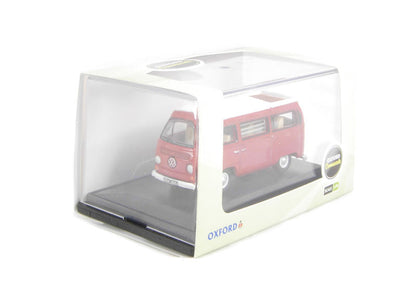 Oxford Diecast 76VW004 VW Camper in Senegal Red with White Roof OO Gauge (1:76 Scale)