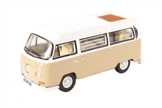 Oxford Diecast 76VW027 Volkswagen VW Camper Van Savannah Beige / White. OO Gauge (1:76 Scale)