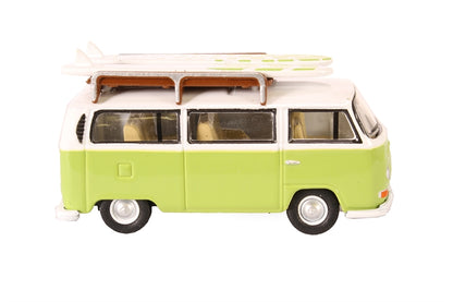 Oxford Diecast 76VW028 Volkswagen VW Camper Van Lime Green / White - with Surfboards. OO Gauge (1:76 Scale)
