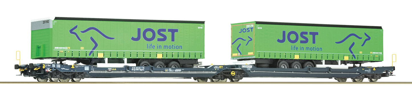 Roco 77402 H0 Gauge Articulated double pocket wagon T3000e CEMAT