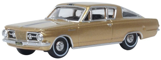 Oxford Diecast HO Scale 87PB65001 1965 Plymouth Barracuda - Assembled - Gold