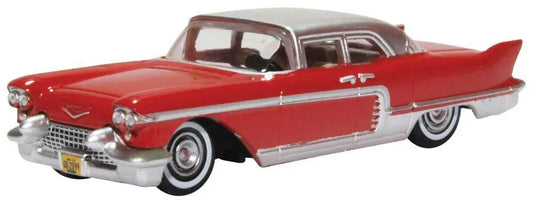 Oxford Diecast HO Gauge (1:87 Scale) 87CE57002 1957-1965 Cadillac Eldorado Brougham - Assembled -- Dakota Red, Stainless Steel