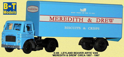 Base Toys D-69 Leyland "MO" Artic Van "Meredith &amp; Drew" OO Gauge (1:76 Scale)