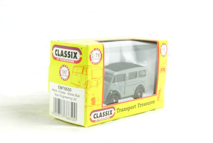 Pocketbond "Classix" EM76650 Morris J Estate Works Bus "Taylor Engineering Ltd.". OO Gauge (1:76 Scale)