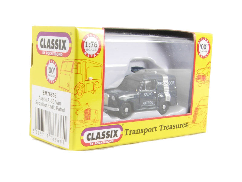 Pocketbond "Classix" EM76666 Austin A35 Van - Securicor Radio Patrol. OO Gauge (1:76 Scale)