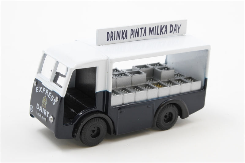 Pocketbond "Classix" EM76669 NCB Electric Milk Float (Open Cab) "Express Dairies". OO Gauge (1:76 Scale)