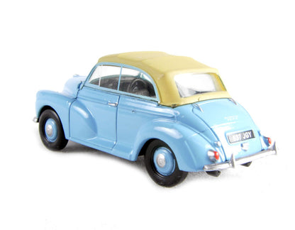 Pocketbond "Classix" EM76822 Morris Minor Convertible – Blue. OO Gauge (1:76 Scale)