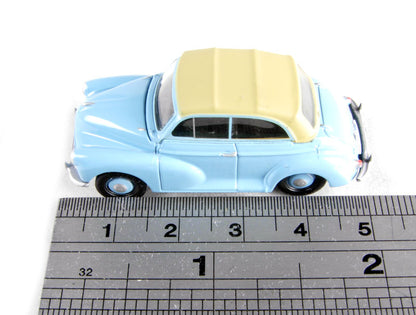 Pocketbond "Classix" EM76822 Morris Minor Convertible – Blue. OO Gauge (1:76 Scale)