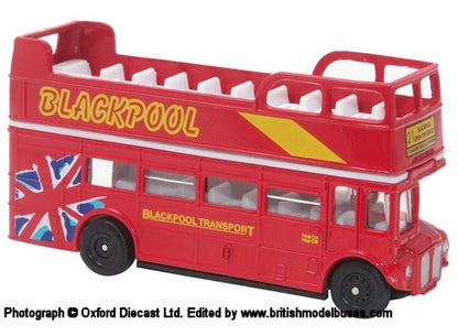Oxford Diecast RM099 Routemaster Blackpool Open Top Double Decker Bus - Red