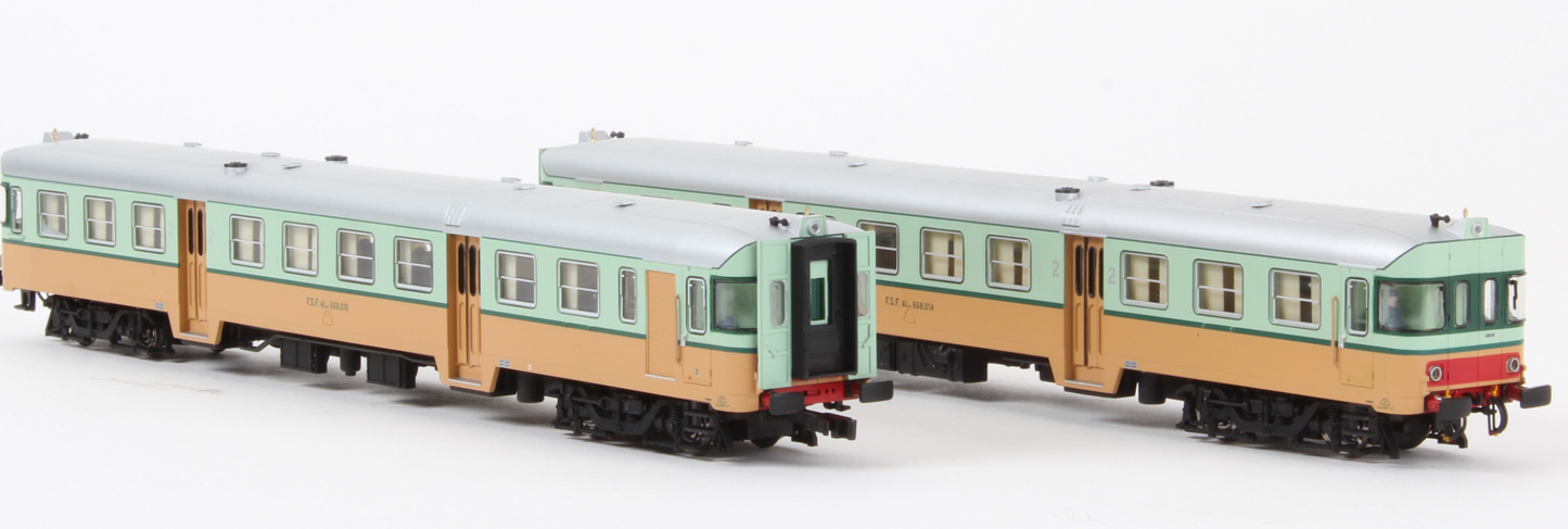 Rivarossi HR2563 Gauge H0 2-teiliges Set Dieseltriebwagen der Reihe ALn 668 der FSF, diesel