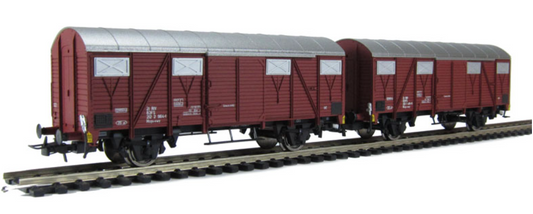 Rivarossi HR6097 Italian set of 2 closed wagons type Hcqs-vwy for luggage transport FS