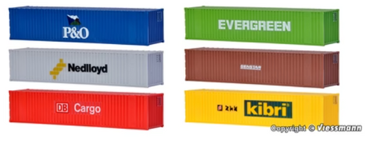 Kibri 10924 - 20' Containers - 6pc (HO Scale)
