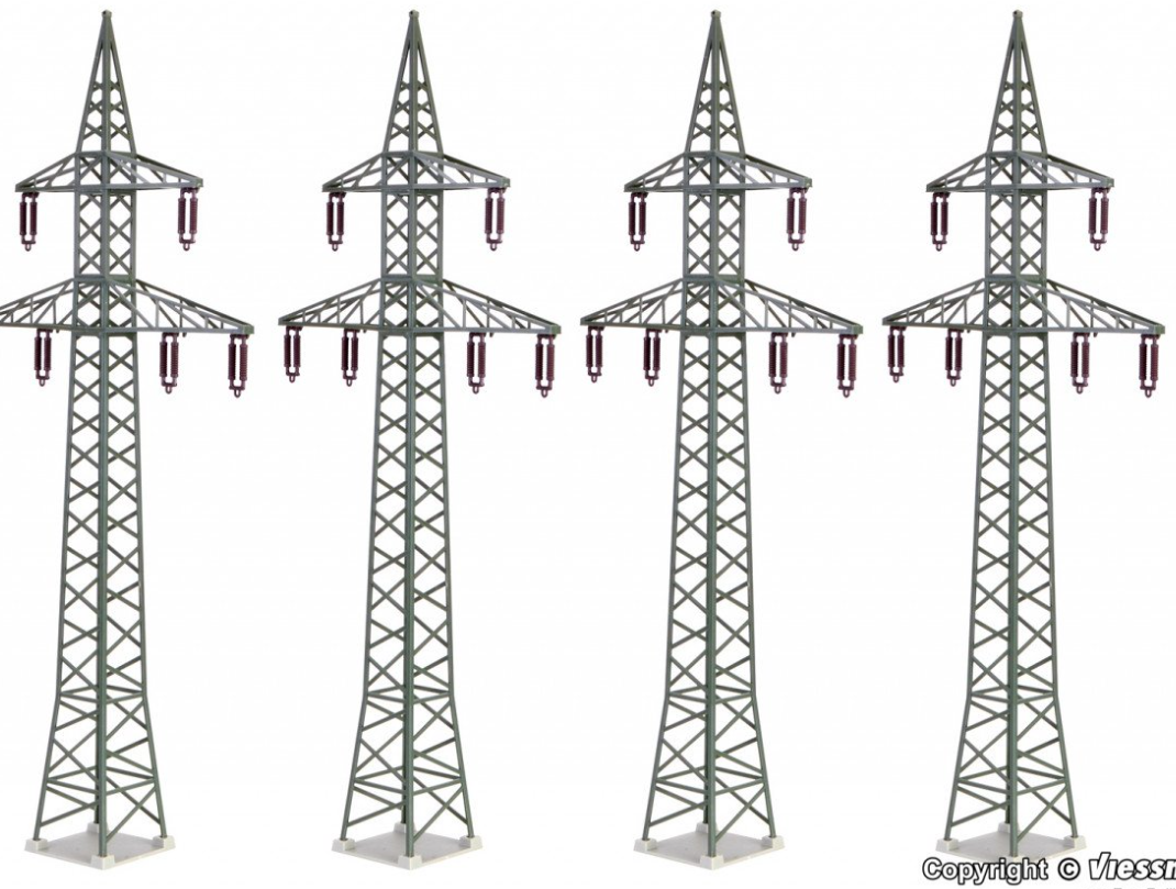 KIBRI 38533 H0 Deco-Set Utility poles, 4 pieces