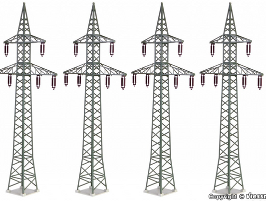 KIBRI 38533 H0 Deco-Set Utility poles, 4 pieces
