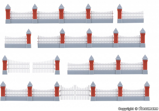 KIBRI 38630 H0 Wood paling fencing 77 cm